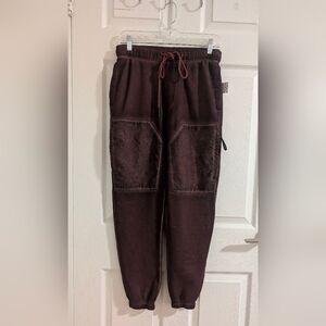 NWT Urban Outfitters BDG Burgundy Acid Wash Cargo Joggers Women's S Utility
